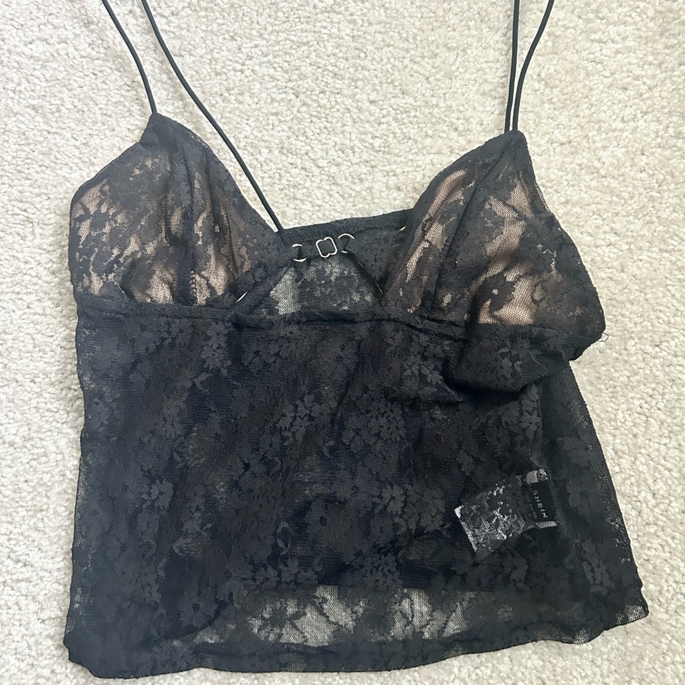 Black Lace Camisole Top